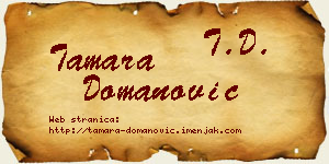 Tamara Domanović vizit kartica